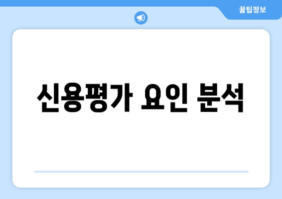 신용평가 요인 분석