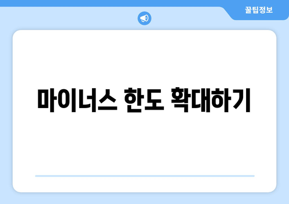 마이너스 한도 확대하기