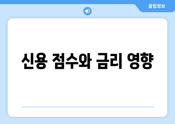 신용 점수와 금리 영향