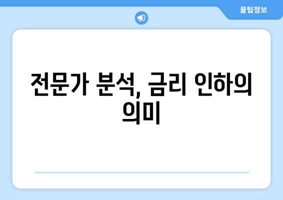 전문가 분석, 금리 인하의 의미