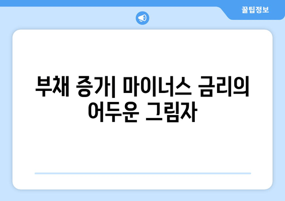 부채 증가| 마이너스 금리의 어두운 그림자