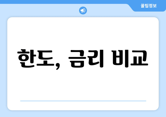 한도, 금리 비교