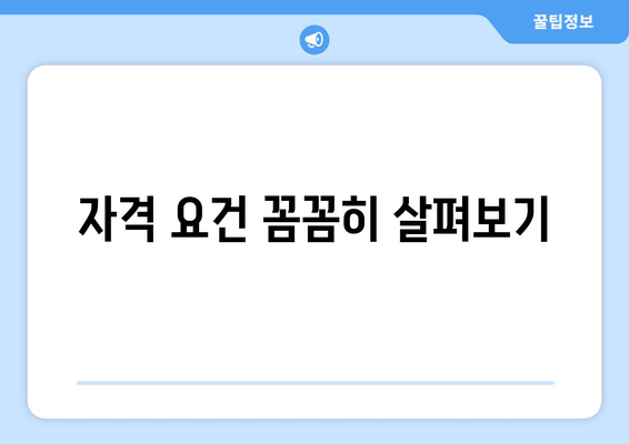 자격 요건 꼼꼼히 살펴보기