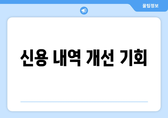 신용 내역 개선 기회