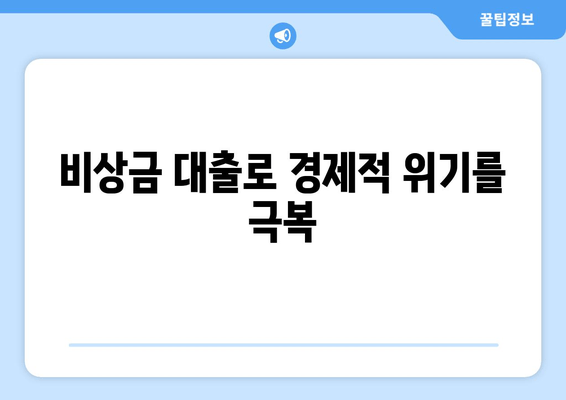 비상금 대출로 경제적 위기를 극복