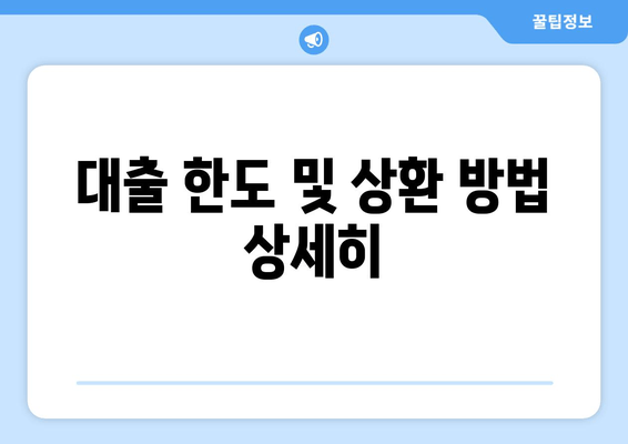 대출 한도 및 상환 방법 상세히