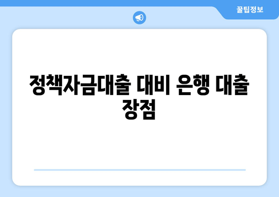 정책자금대출 대비 은행 대출 장점