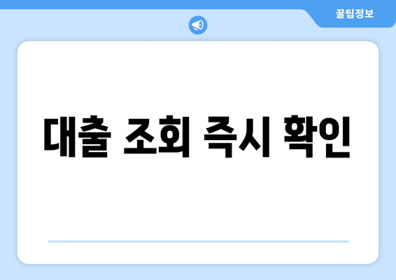 대출 조회 즉시 확인