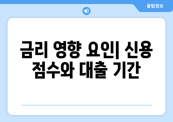 금리 영향 요인| 신용 점수와 대출 기간