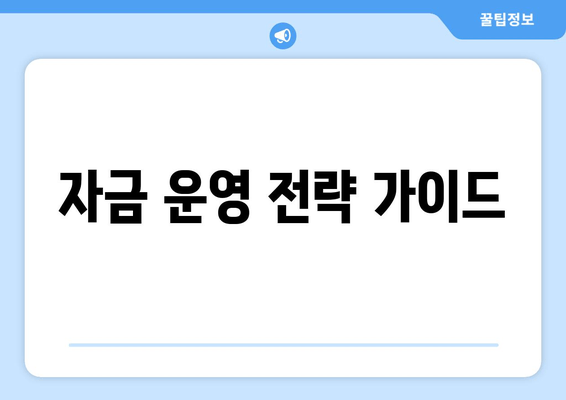 자금 운영 전략 가이드