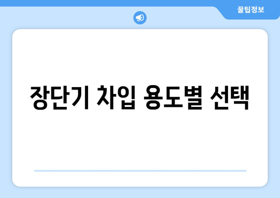 장단기 차입 용도별 선택