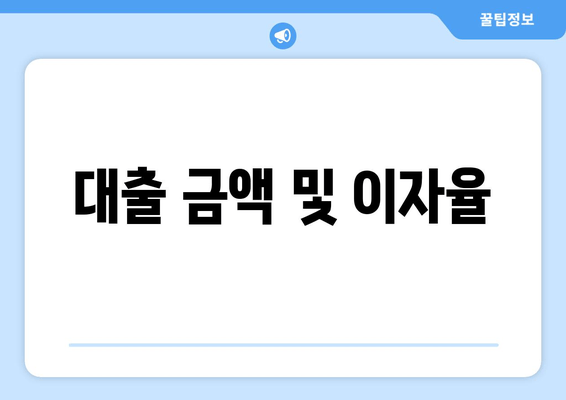 대출 금액 및 이자율