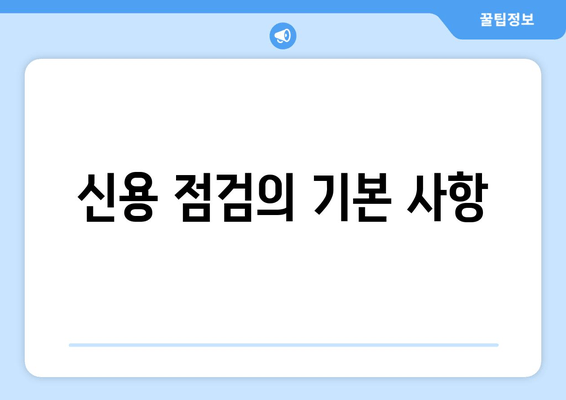 신용 점검의 기본 사항