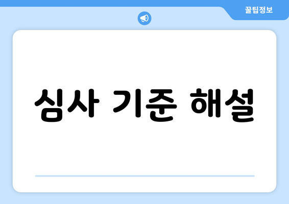 심사 기준 해설