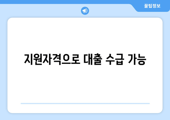 지원자격으로 대출 수급 가능
