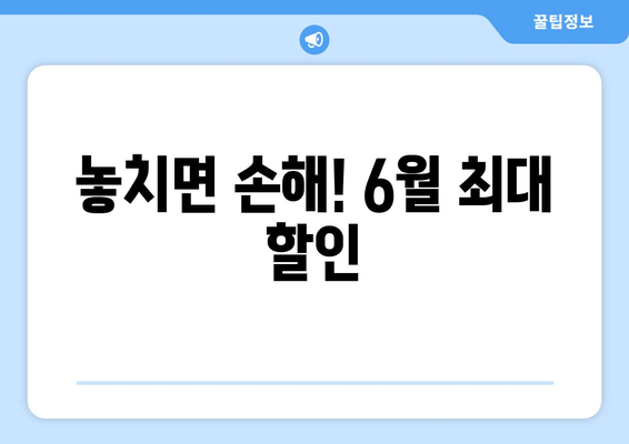 놓치면 손해! 6월 최대 할인