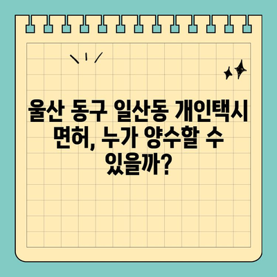 울산 동구 일산동 개인택시 면허 매매| 오늘 시세, 양수 자격, 교육, 수입, 매물 정보! | 2024년 최신 가이드