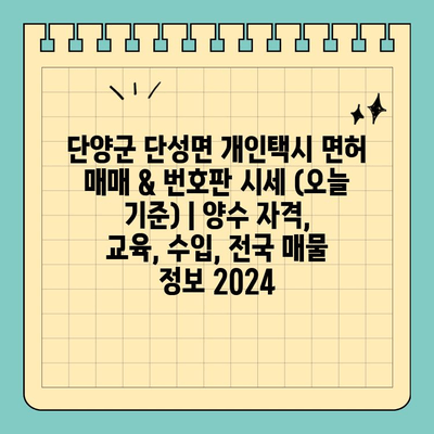 단양군 단성면 개인택시 면허 매매 & 번호판 시세 (오늘 기준) | 양수 자격, 교육, 수입, 전국 매물 정보 2024