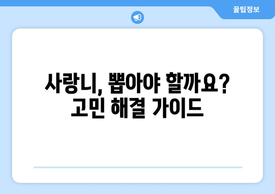 사랑니 발치, 정말 필요할까요? | 사랑니 발치 고민 해결 가이드