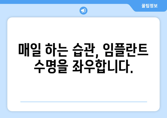 임플란트 수명 연장, 관리법 완벽 가이드 | 임플란트 관리, 장기 사용, 유지 관리 팁