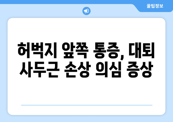 갑자기 찾아온 허벅지 앞쪽 통증! 대퇴 사두근 손상 의심해 보세요 | 운동 부상, 통증 원인, 치료 방법