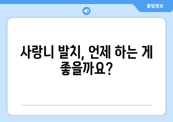 사랑니 발치, 언제나 필요할까요? | 사랑니 통증, 사랑니 발치 시기, 사랑니 관리