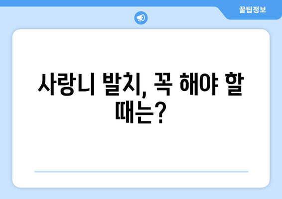 사랑니 통증, 무조건 뽑아야 할까요? | 사랑니 발치, 통증 완화, 치과 상담, 치료 방법