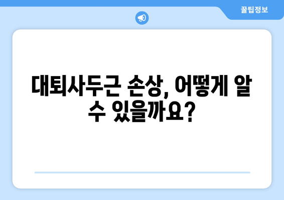 갑자기 찾아온 허벅지 통증, 대퇴사두근 손상 의심해보세요! | 허벅지 통증, 운동 부상, 근육 손상, 응급 처치