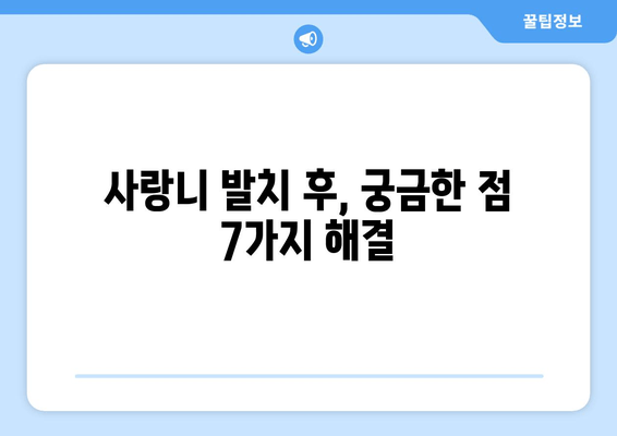 사랑니 발치 후 꼭 지켜야 할 7가지 주의사항 | 붓기, 통증 완화, 빠른 회복 가이드