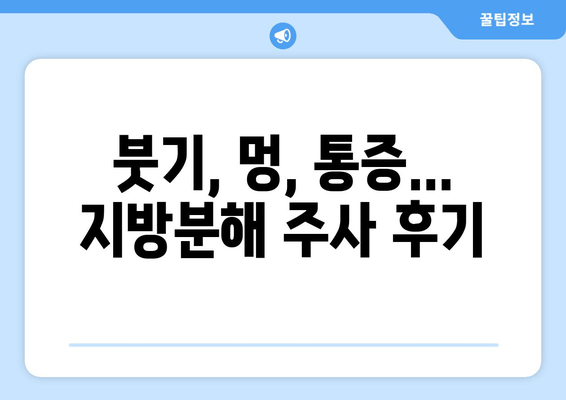 날씬한 허벅지를 위한 지방분해 주사 1회 후기| 실제 효과와 변화는? | 허벅지 지방, 지방분해 주사 후기, 비포애프터