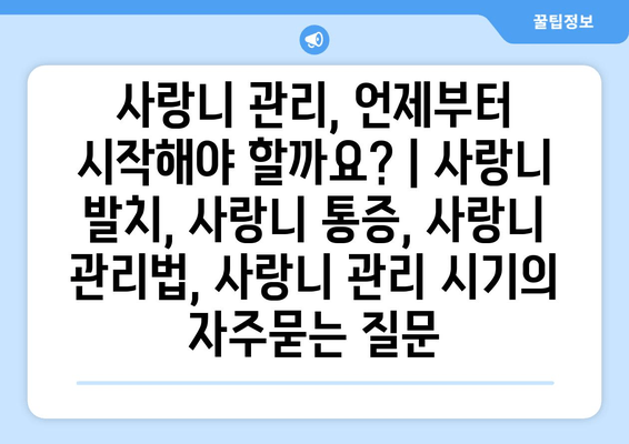 사랑니 관리, 언제부터 시작해야 할까요? | 사랑니 발치, 사랑니 통증, 사랑니 관리법, 사랑니 관리 시기