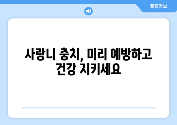 사랑니 충치, 이제 걱정 끝! 관리법과 예방책 완벽 가이드 | 사랑니, 충치, 치료, 예방