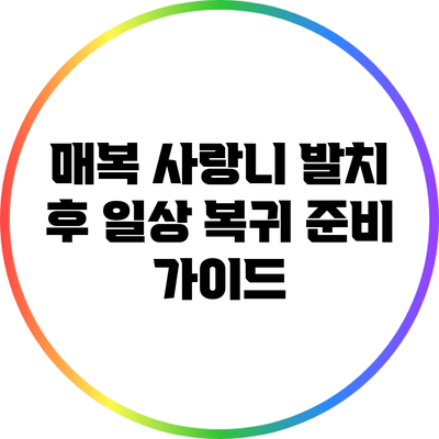 매복 사랑니 발치 후 일상 복귀 준비 가이드