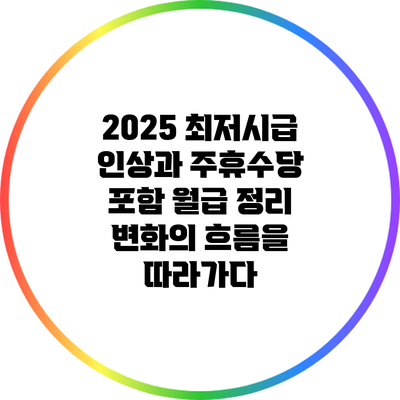 2025 최저시급 인상과 주휴수당 포함 월급 정리: 변화의 흐름을 따라가다