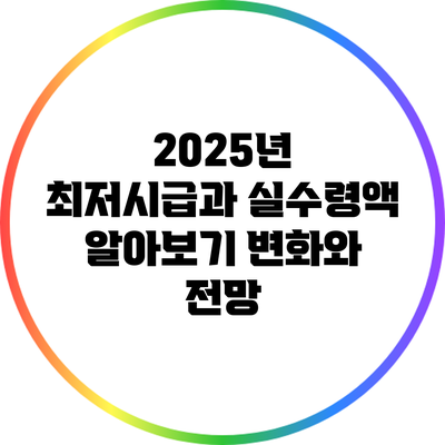 2025년 최저시급과 실수령액 알아보기: 변화와 전망
