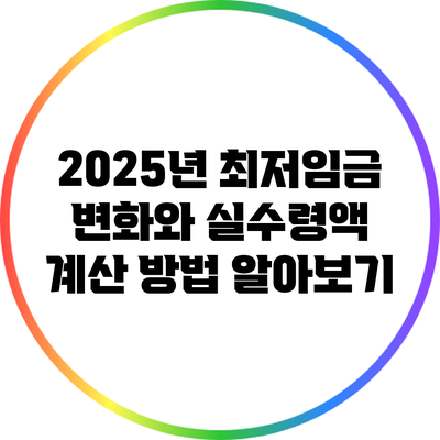 2025년 최저임금 변화와 실수령액 계산 방법 알아보기