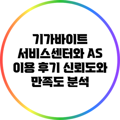 기가바이트 서비스센터와 A/S 이용 후기: 신뢰도와 만족도 분석