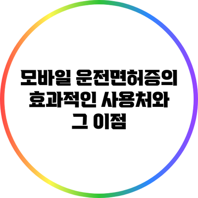 모바일 운전면허증의 효과적인 사용처와 그 이점