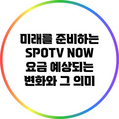 미래를 준비하는 SPOTV NOW 요금: 예상되는 변화와 그 의미
