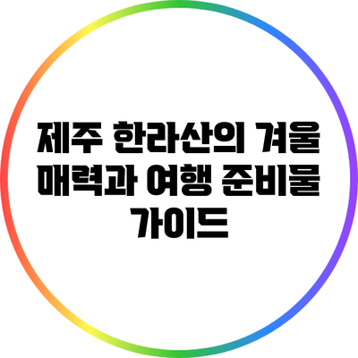 제주 한라산의 겨울 매력과 여행 준비물 가이드