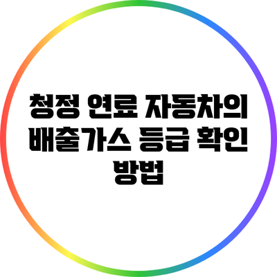 청정 연료 자동차의 배출가스 등급 확인 방법