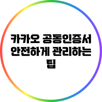 카카오 공동인증서 안전하게 관리하는 팁
