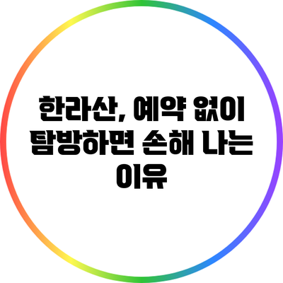 한라산, 예약 없이 탐방하면 손해 나는 이유