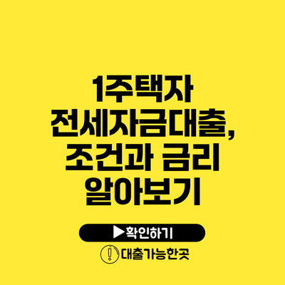 1주택자 전세자금대출, 조건과 금리 알아보기