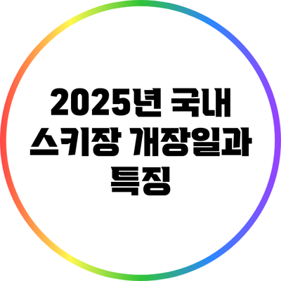 2025년 국내 스키장 개장일과 특징