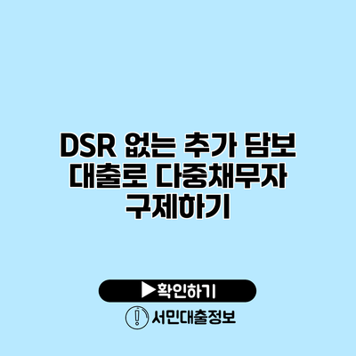 DSR 없는 추가 담보 대출로 다중채무자 구제하기