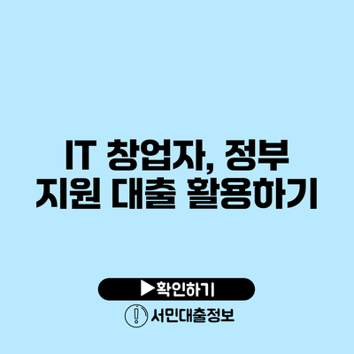 IT 창업자, 정부 지원 대출 활용하기