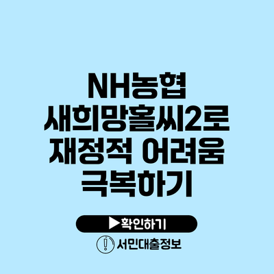 NH농협 새희망홀씨2로 재정적 어려움 극복하기