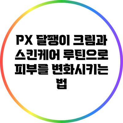 PX 달팽이 크림과 스킨케어 루틴으로 피부를 변화시키는 법