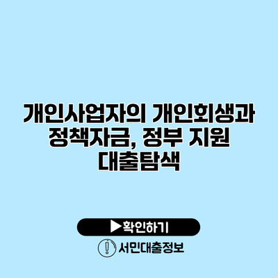 개인사업자의 개인회생과 정책자금, 정부 지원 대출탐색
